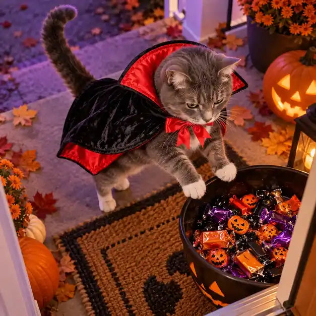 Count Meowcula Halloween Cape