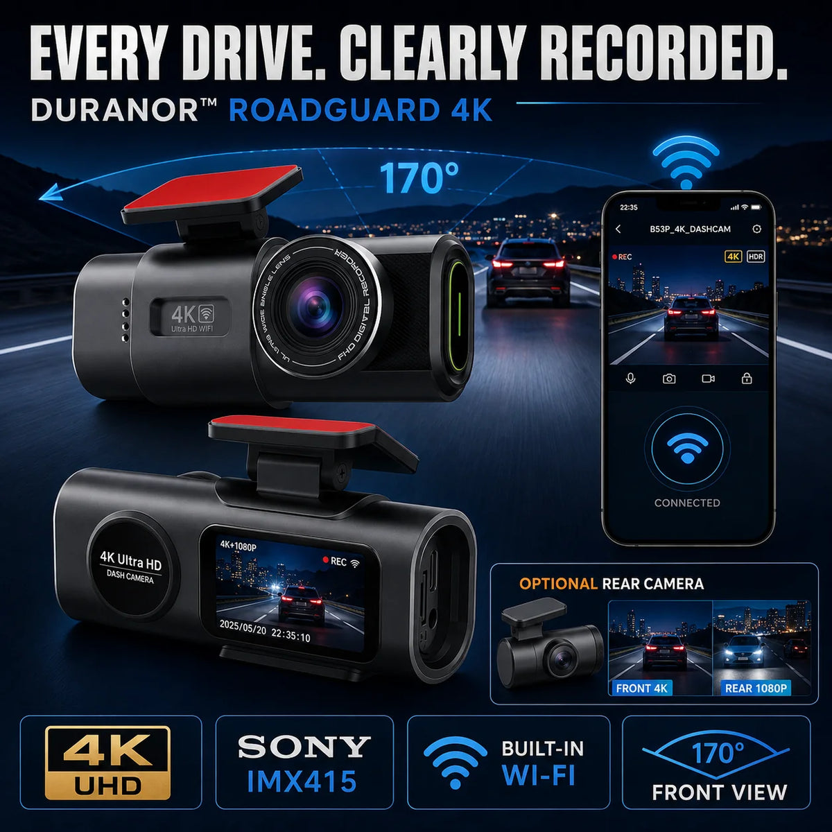 Duranor™ Dash Cam 4k UHD