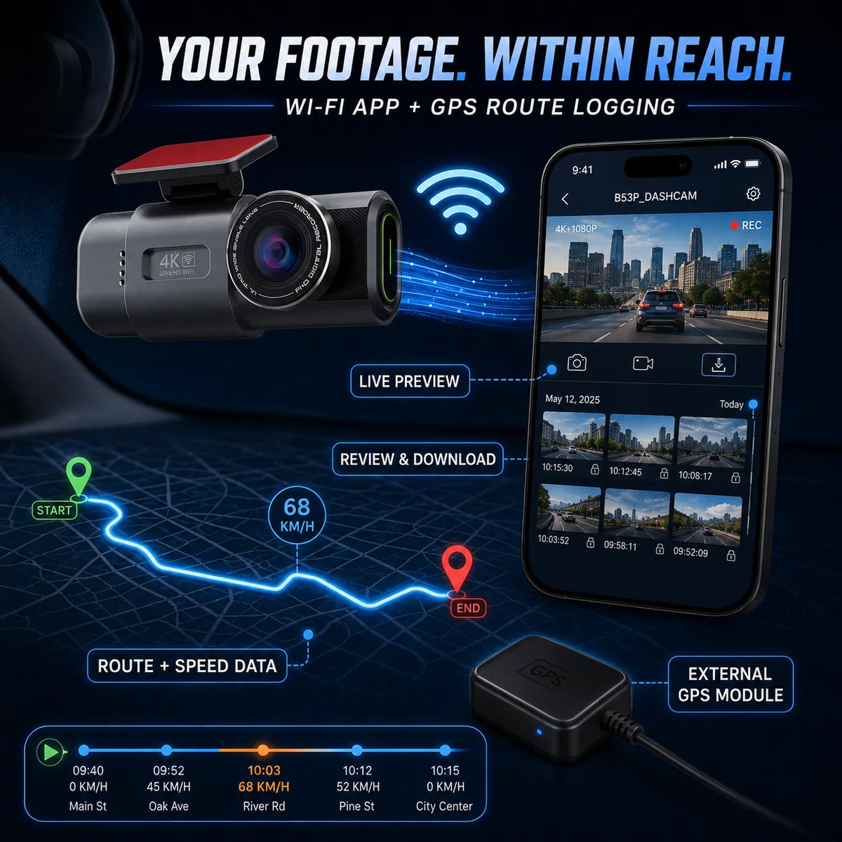 Duranor™ Dash Cam 4k UHD
