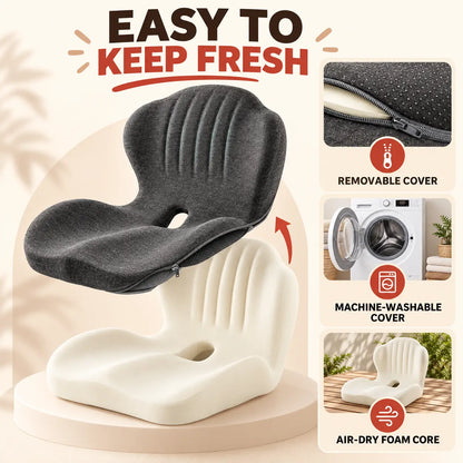 Ergonomic Memory Foam Seat Cushion with Lumbar Support