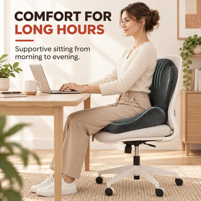 Ergonomic Memory Foam Seat Cushion with Lumbar Support