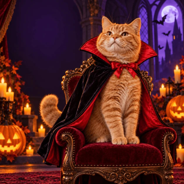 Count Meowcula Halloween Cape