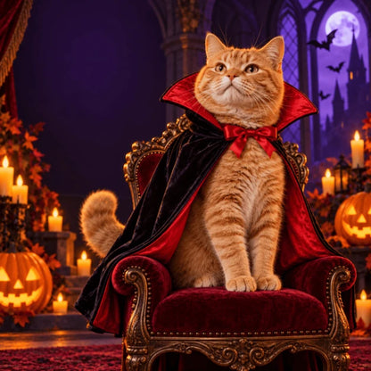 Count Meowcula Halloween Cape